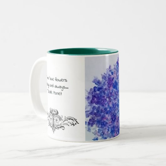 Ik moet bloemen, koffie en thee hebben tweekleurige koffiemok (Voorkant links)