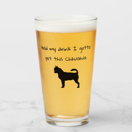 Ik moet deze Chihuahua Beer Glass pakken. Glas (Voorkant gevuld)