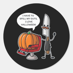 Ik moet eerlijk zijn, ik hou van Halloween Pompoen Ronde Sticker
