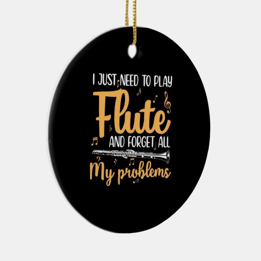 Ik moet gewoon flute spelen keramisch ornament (Rechts)