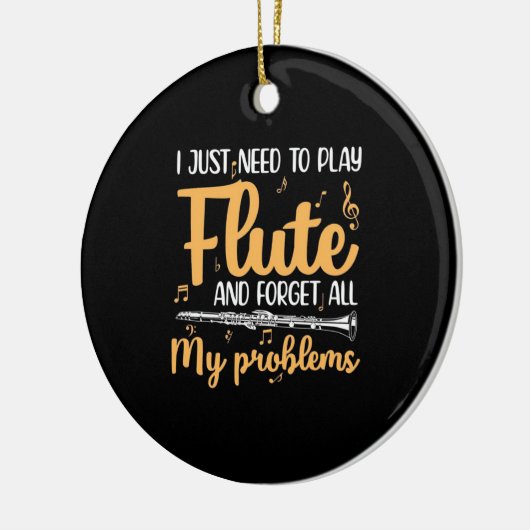 Ik moet gewoon flute spelen keramisch ornament (Links)