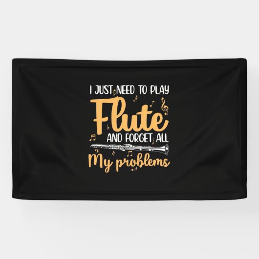 Ik moet gewoon flute spelen spandoek (Horizontaal)