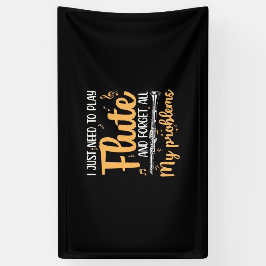 Ik moet gewoon flute spelen spandoek (Verticaal)