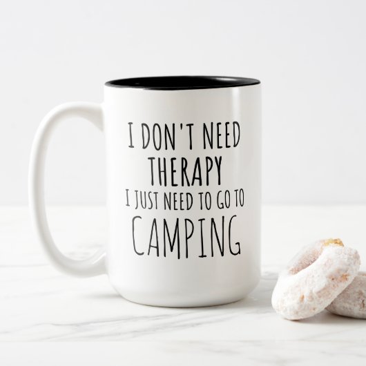 Ik moet gewoon naar de camping tweekleurige koffiemok (Met donut)