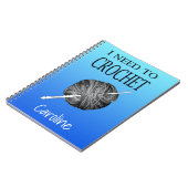 Ik moet haken, blauwe achtergrond, met jouw naam notitieboek (Linkerzijde)