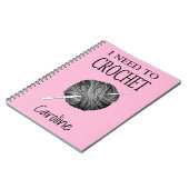 Ik moet haken, gepersonaliseerd met jouw naam notitieboek (Linkerzijde)