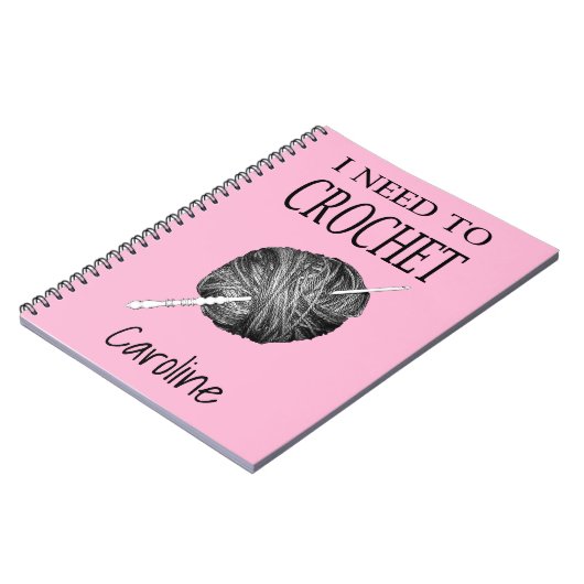 Ik moet haken, gepersonaliseerd met jouw naam notitieboek (Linkerzijde)