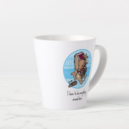 Ik moet hier alles doen met één Man band Latte Mok (Rechterhoek)