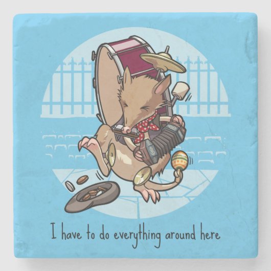 Ik moet hier alles doen met één Man band Stenen Onderzetter (Voorkant)