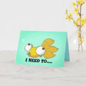 Ik moet je zien, Bug Eyed Goldfish Kaart (Gele Bloem)