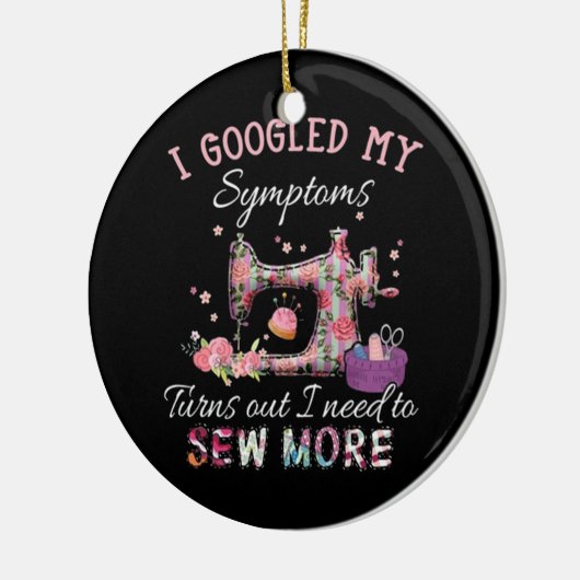 Ik moet meer naaien keramisch ornament (Links)