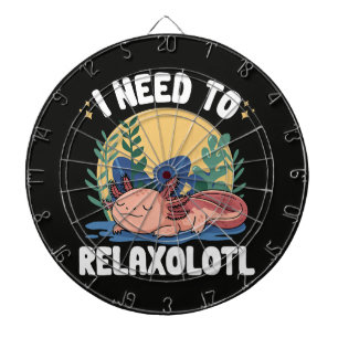 Ik moet ontspannenolotl grappige slapende axolotl  dartbord