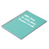 Ik moet schrijven omdat ik oud ben notitieboek (Linkerzijde)