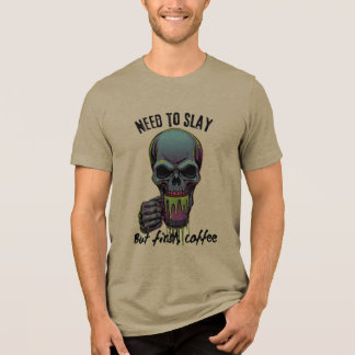 Ik moet slachten, maar eerst koffie Tri-Blend shirt
