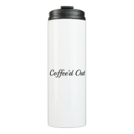 Ik moet van die koffie houden. thermosbeker