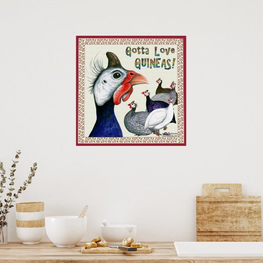 Ik moet van Guineas houden. Poster (Keuken)