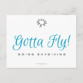 Ik moet vliegen. Going Skydiving Briefkaart (Voorkant)
