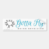 Ik moet vliegen. Going Skydiving Bumpersticker (Voorkant)