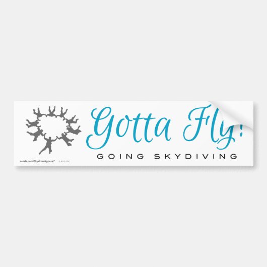 Ik moet vliegen. Going Skydiving Bumpersticker (Voorkant)