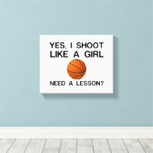 IK MOET ZOALS EEN MEISJE BASKETBALL ZIJN CANVAS AFDRUK (Insitu (Houten vloer))