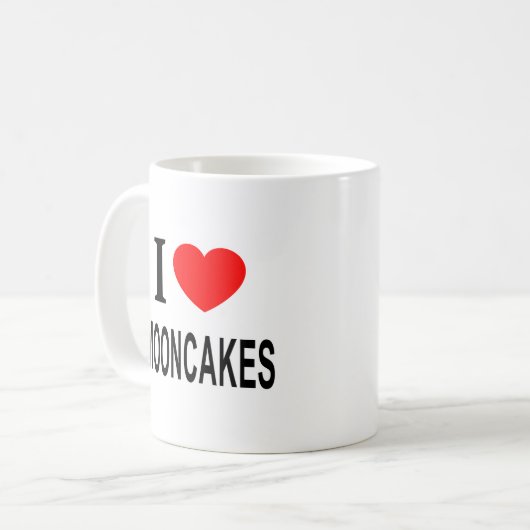 IK ❤️ MOONCAKES IK HOU VAN MOONCAKES IK HART MOONC KOFFIEMOK (Voorkant links)