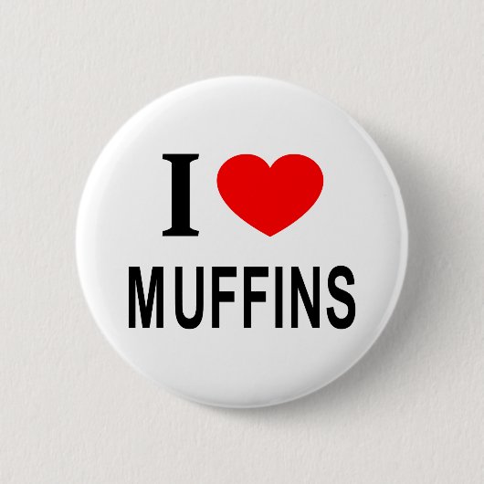 IK ❤️ MUFFINS IK HOU VAN MUFFINS IK HART MUFFINS RONDE BUTTON 5,7 CM (Voorkant)