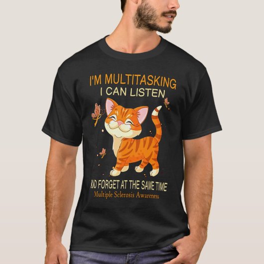 Ik Multitask Ik Kan Luisteren Kat T-shirt (Voorkant)