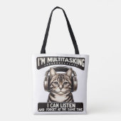 Ik multitasking, ik kan luisteren tote bag (Achterkant)