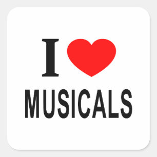 IK ❤️ MUSICALS WAARVAN IK MUSICALS HOOR IK MUSICAL VIERKANTE STICKER