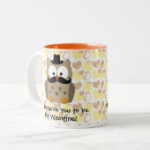 Ik Mustache Je moet mijn Valentijn zijn Tweekleurige Koffiemok (Voorkant links)