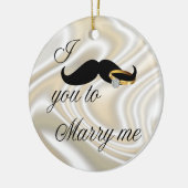 Ik Mustache je... om me te trouwen Keramisch Ornament (Links)