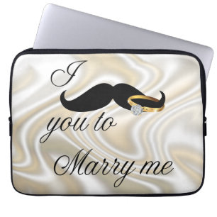 Ik Mustache je... om me te trouwen Laptop Sleeve