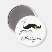 Ik Mustache je... om me te trouwen Magneet (Voorkant / Achterkant)