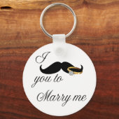 Ik Mustache je... om me te trouwen Sleutelhanger (Voorkant)