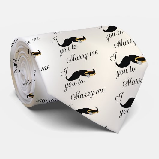 Ik Mustache je... om me te trouwen Stropdas (Opgerold)
