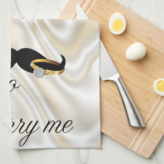 Ik Mustache je... om me te trouwen Theedoek (Quarter Fold)