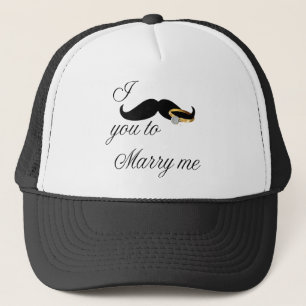 Ik Mustache je... om me te trouwen Trucker Pet