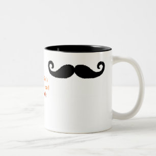 Ik Mustache.. Tweekleurige Koffiemok