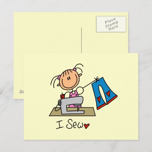Ik naai briefkaart (Voorkant / Achterkant)