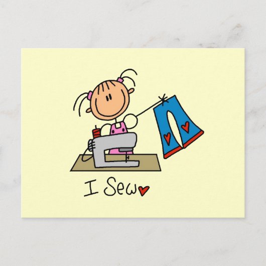 Ik naai briefkaart (Voorkant)