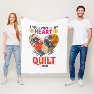 Ik Naai Een Stuk Van Mijn Hart Quilten Fleece Deken