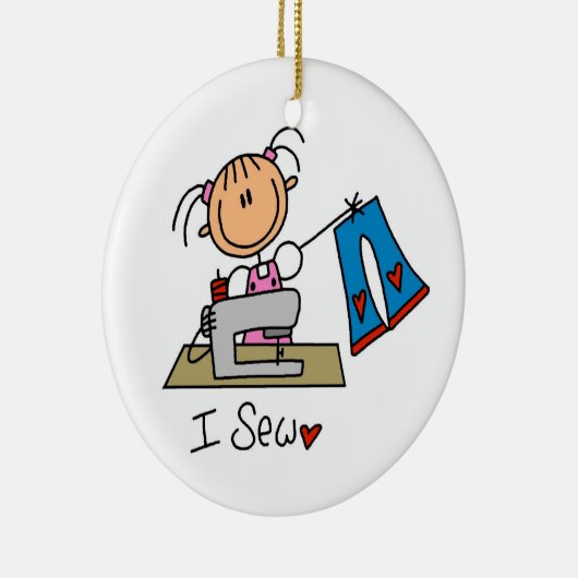 Ik naai keramisch ornament (Rechts)