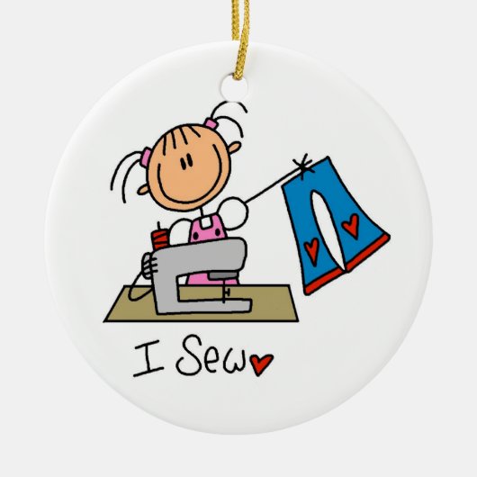 Ik naai keramisch ornament (Voorkant)