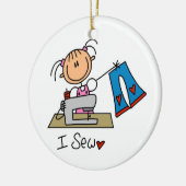 Ik naai keramisch ornament (Links)