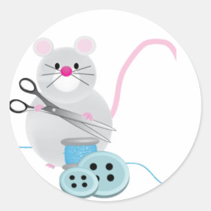 Ik naai liever. - muis ronde sticker