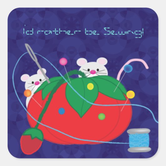 Ik naai liever. vierkante sticker (Voorkant)