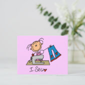 Ik naai T-shirts en cadeautjes Briefkaart (Staand voorkant)