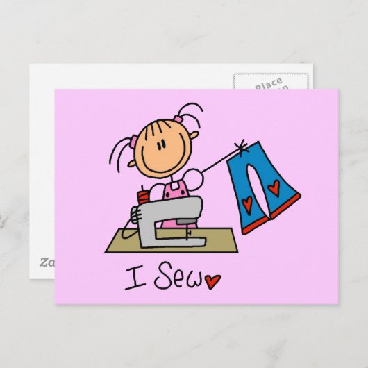 Ik naai T-shirts en cadeautjes Briefkaart (Voorkant / Achterkant)