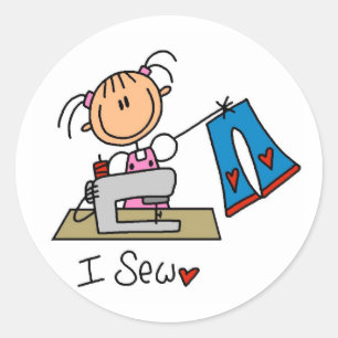 Ik naai T-shirts en cadeautjes Ronde Sticker