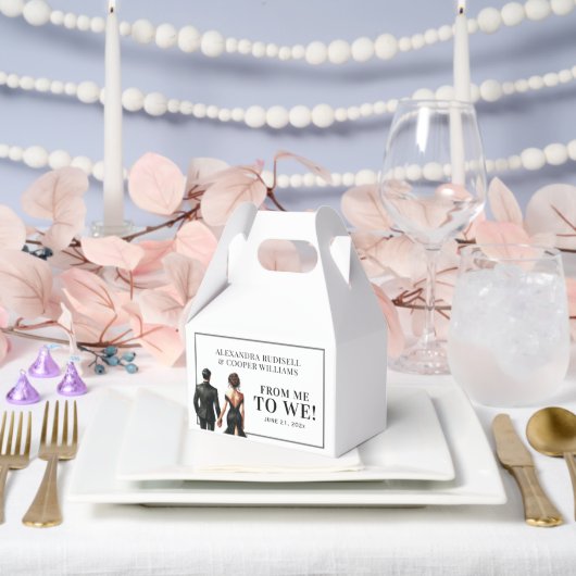 IK NAAR ONS TOE | Elegant zwart-wit Bedankdoosjes (Huwelijk)